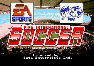 FIFA International Soccer title screen for Sega Mega Drive